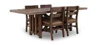 Dutton Distressed Brown Rectangle 4-Piece Dining Set