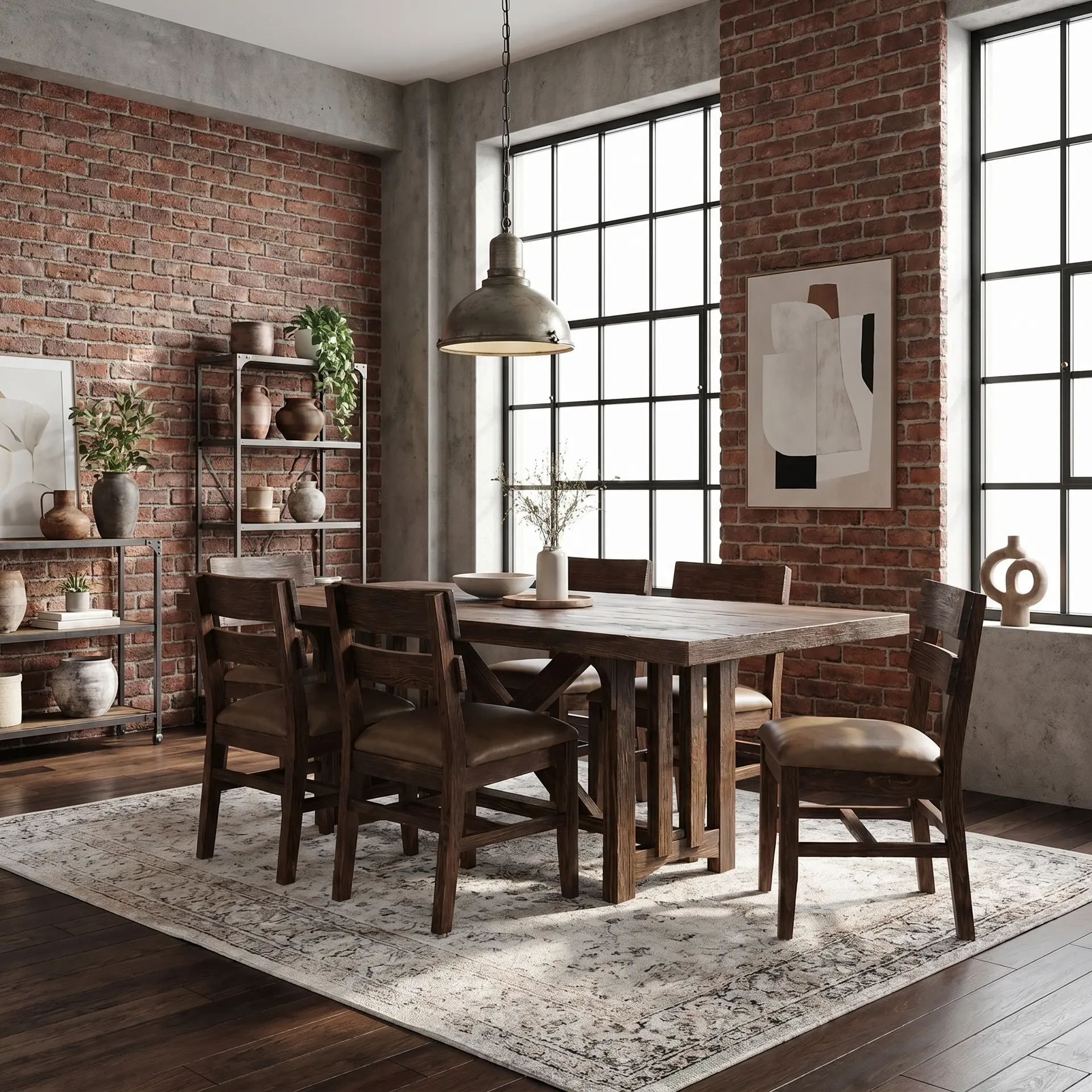 Dutton Distressed Brown Rectangle 4-Piece Dining Set-2