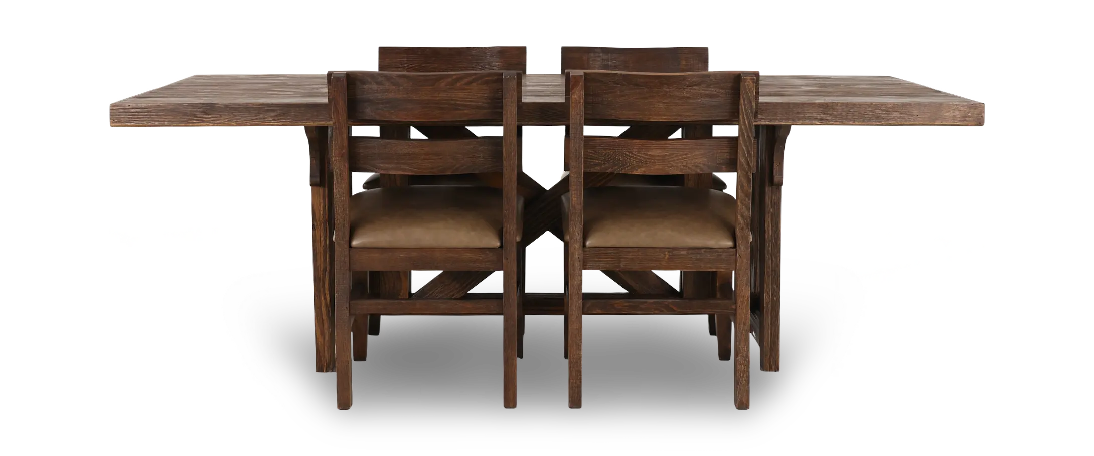 Dutton Distressed Brown Rectangle 4-Piece Dining Set-4