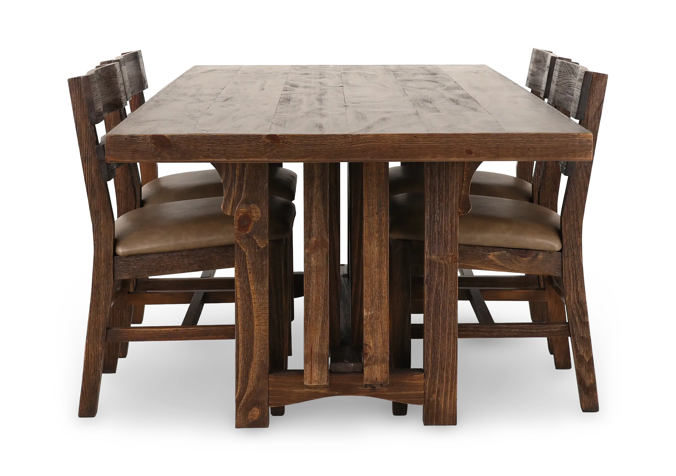 Dutton Distressed Brown Rectangle 4-Piece Dining Set-5