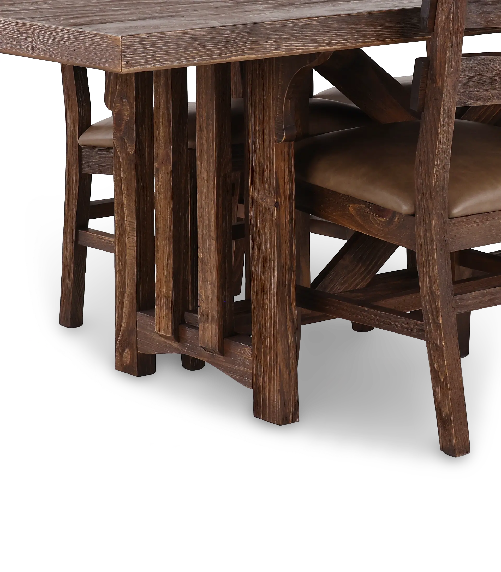 Dutton Distressed Brown Rectangle 4-Piece Dining Set-7