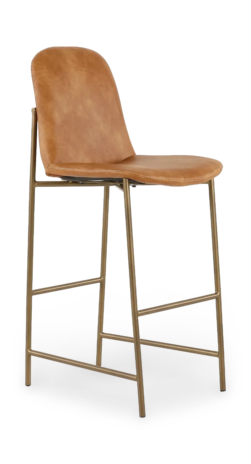 Balam Brown and Gold Bar Stool