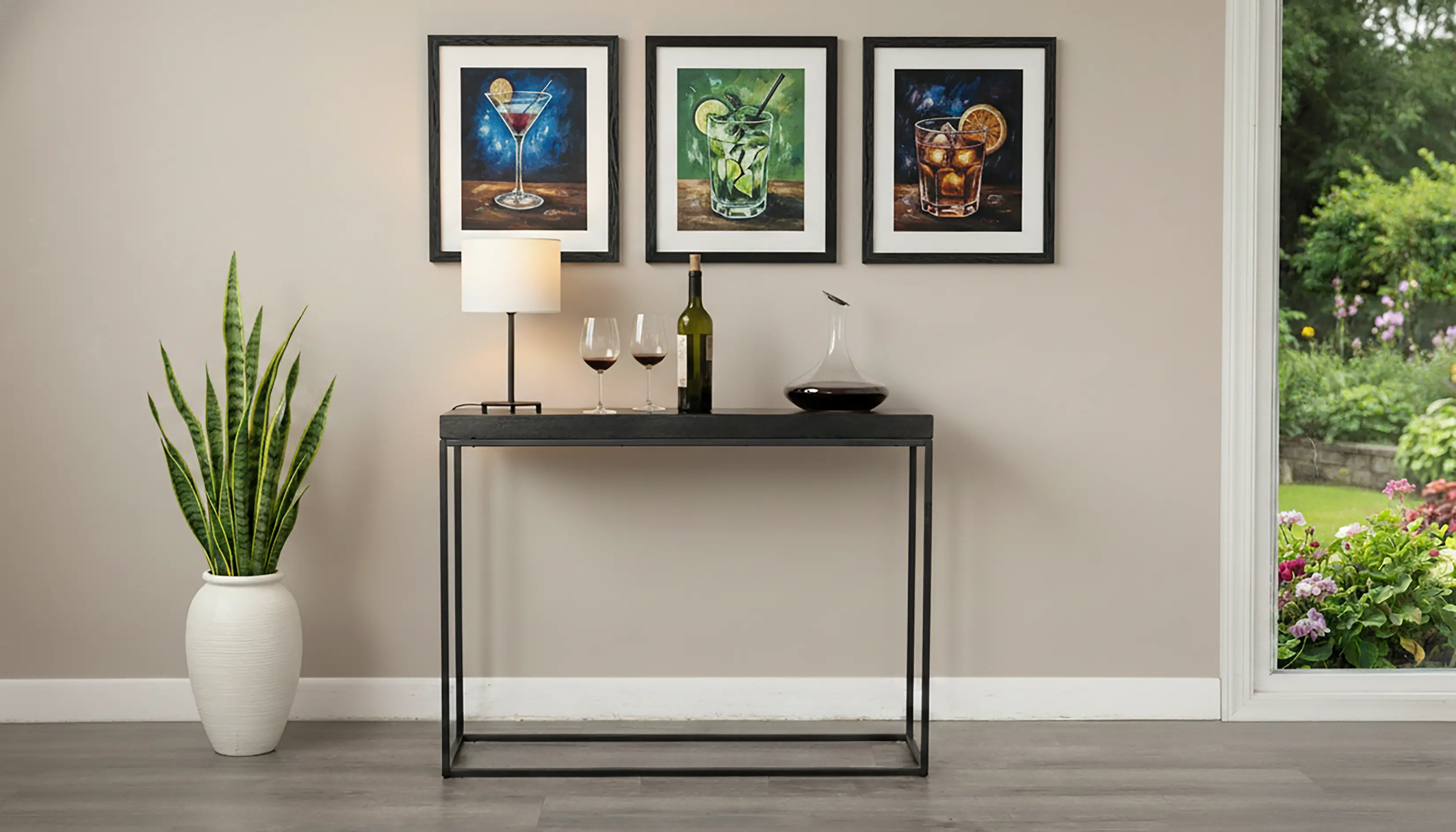 Medium Jax Black Console Table-3