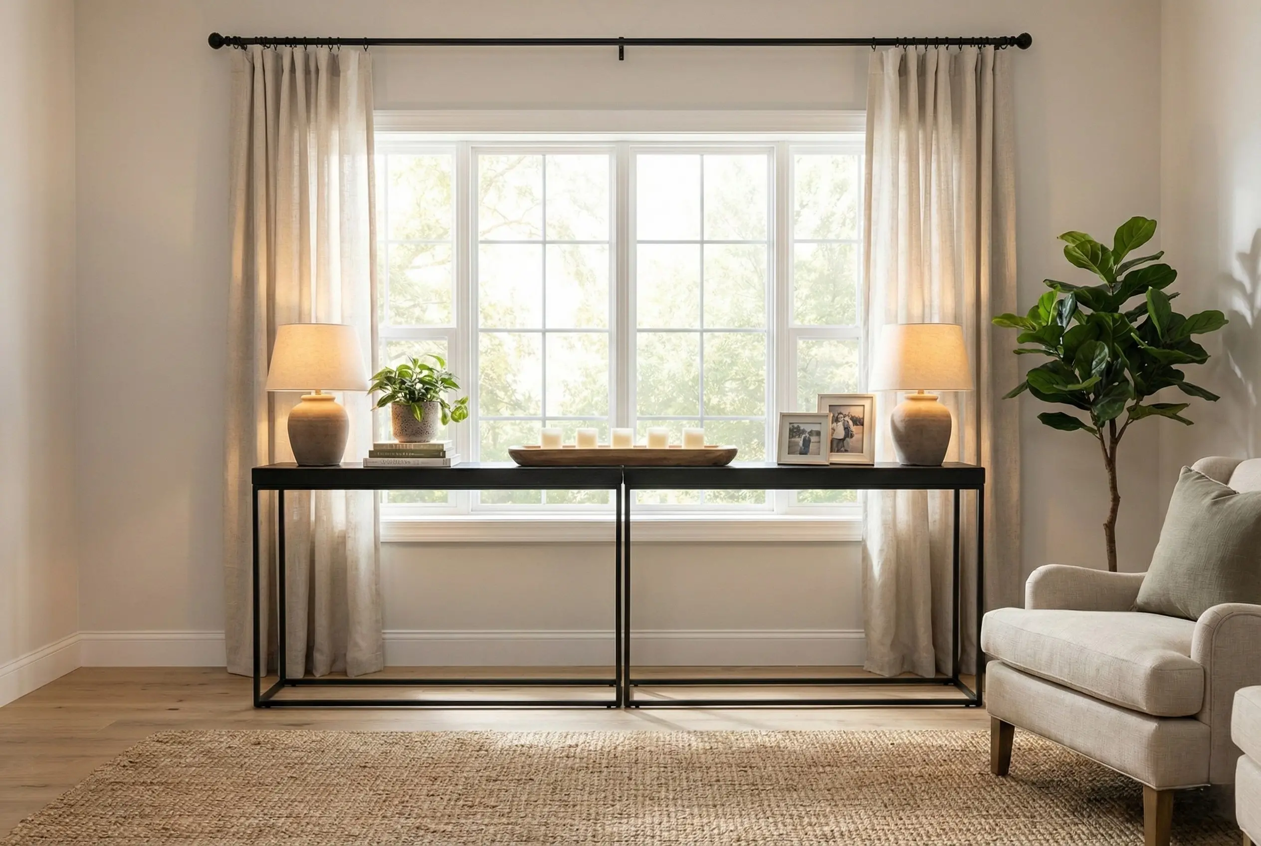 Medium Jax Black Console Table-5