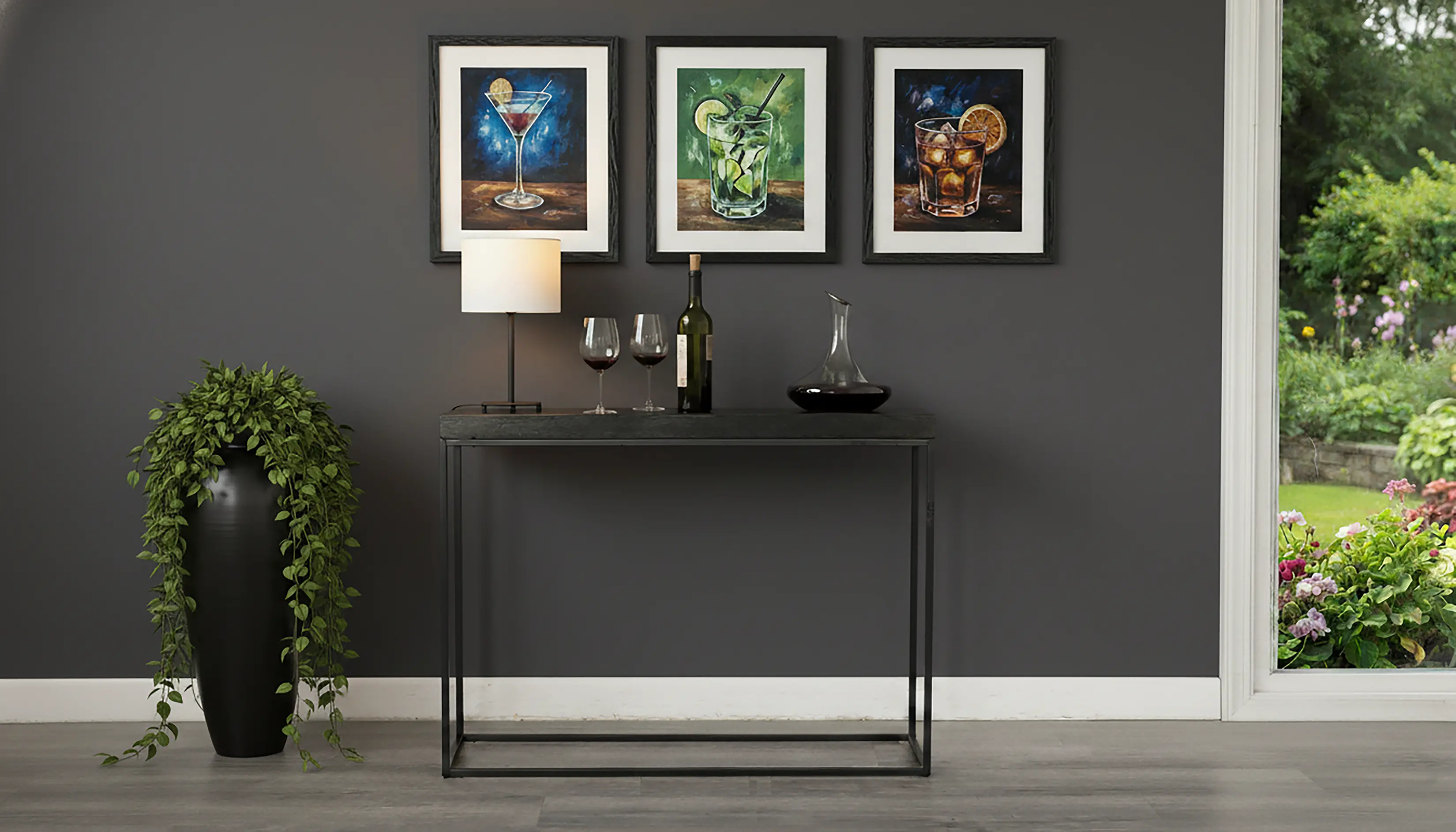 Medium Jax Black Console Table-6