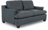 Saxton Sky Blue Leather Loveseat