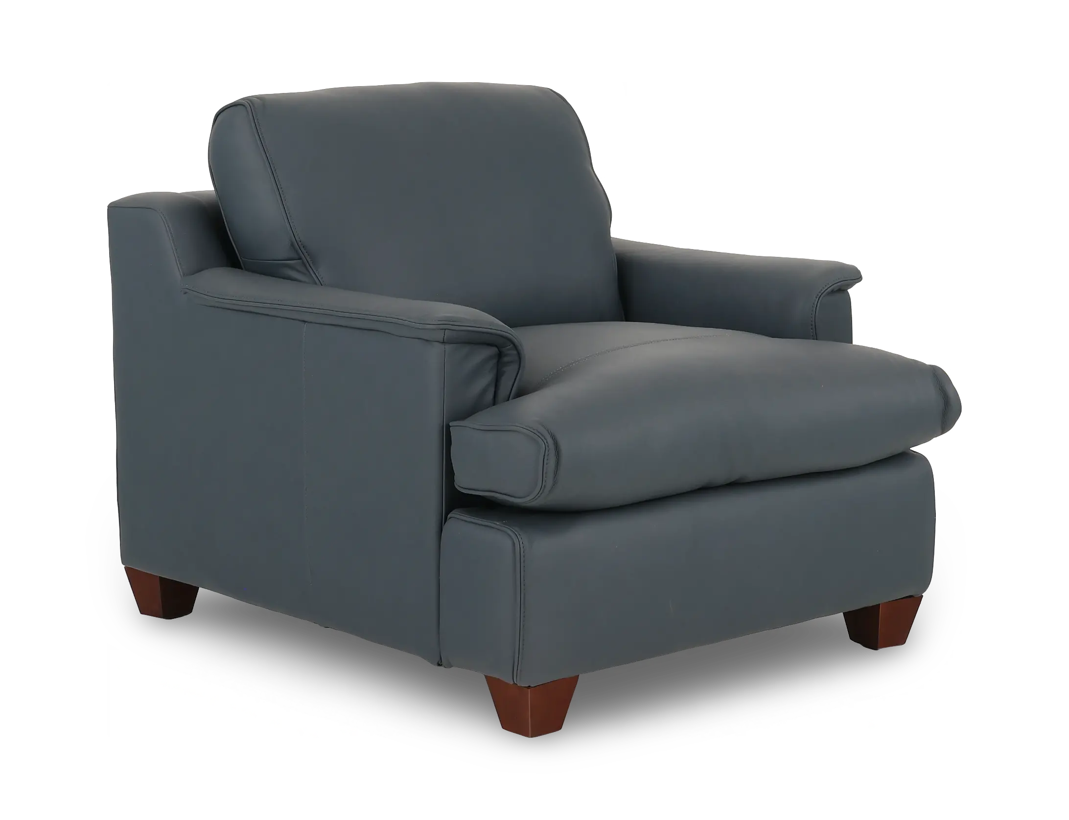 Saxton Sky Blue Leather Armchair-1