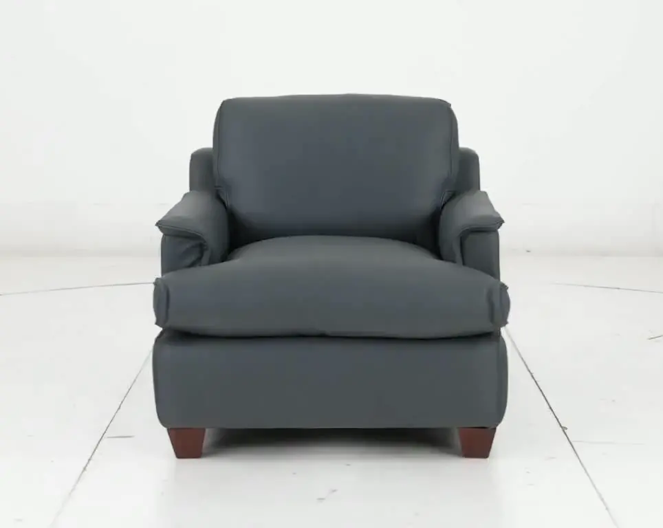 Saxton Sky Blue Leather Armchair-11