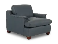 Saxton Sky Blue Leather Armchair