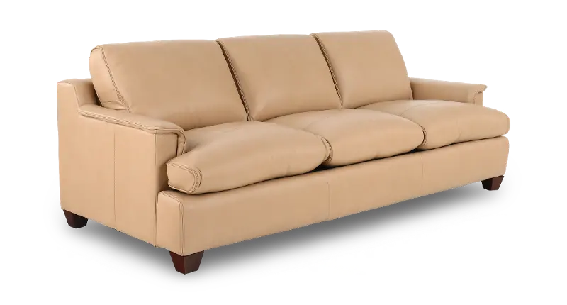 Saxton Saddle Tan Leather Sofa