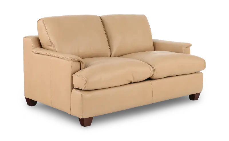 Saxton Saddle Tan Leather Loveseat