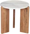 Hepburn White Marble End Table