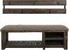Dutton Distressed Brown Entry Bench with Hooks