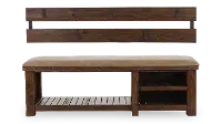 Dutton Distressed Brown Entry Bench with Hooks