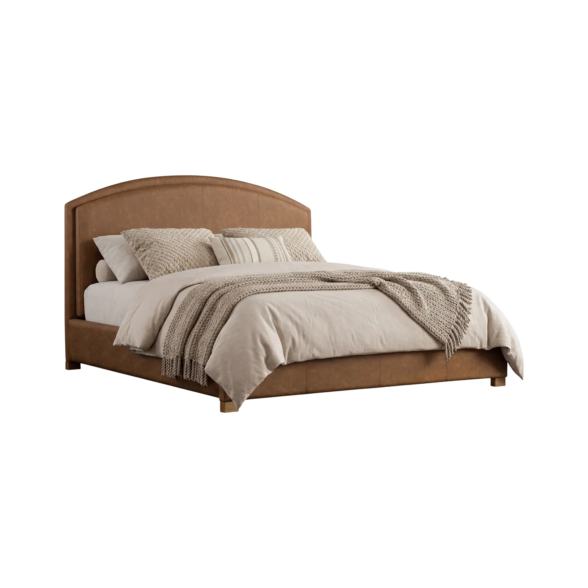 Jackson Caramel Brown Upholstered King Bed-1