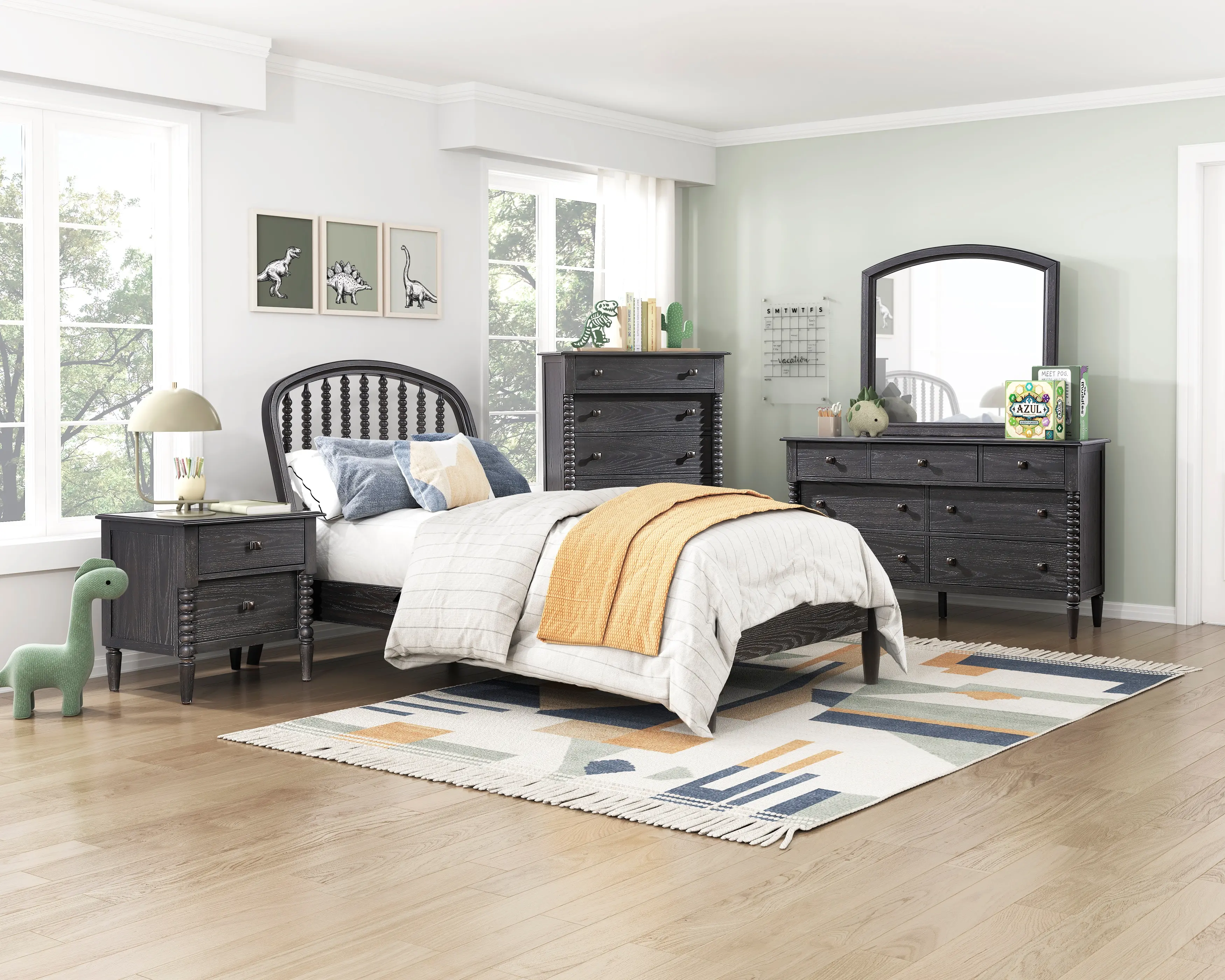 Olson Ebony Arched Twin Bed-2