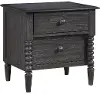 Olson Ebony 2-Drawer Spindle Leg Nightstand