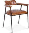 Wellington Cognac Brown Leather-Like Armchair