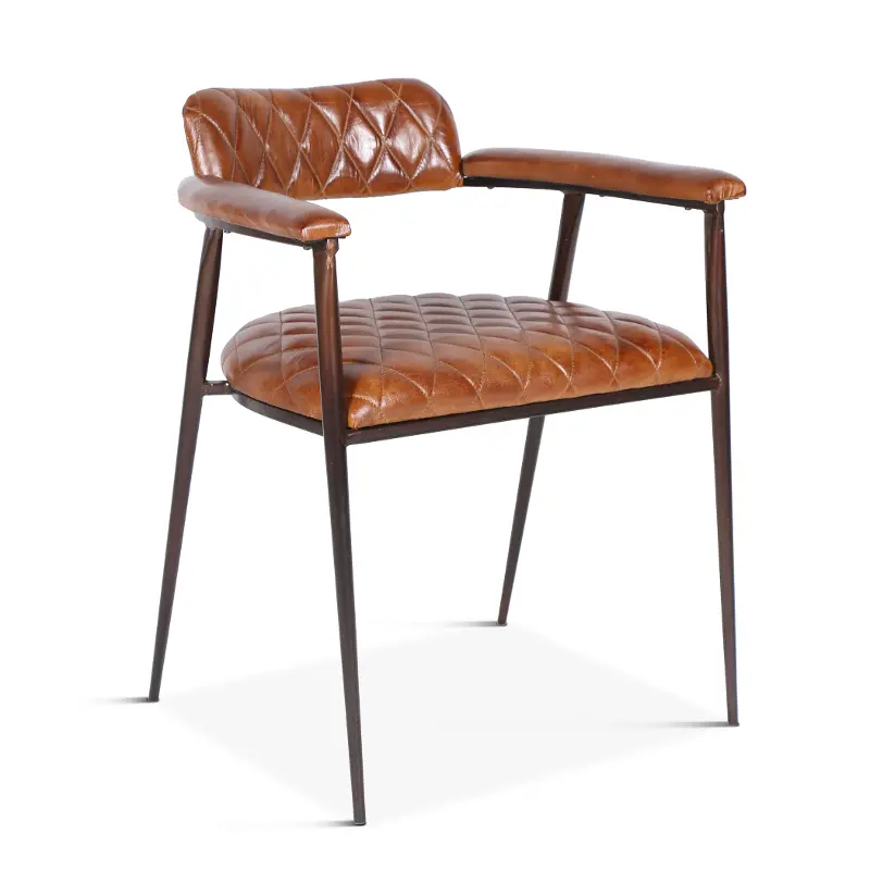 Wellington Cognac Brown Leather-Like Armchair