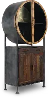 Bowery Black and Bronze Round Vertical Bar Cabinet