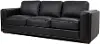 Luca Midnight Black Leather Sofa