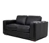 Luca Midnight Black Leather Loveseat