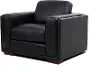 Luca Midnight Black Leather Chair
