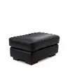 Luca Midnight Black Leather Ottoman