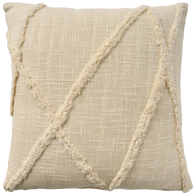 Ivory Lined Toss Pillow