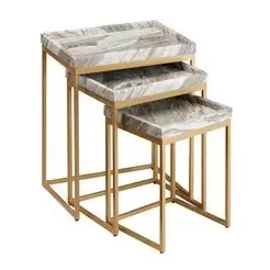 Torrento Marble Nesting Tables Set of 3-1