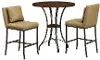 3PC:WINDSLOW Winslow Taupe and Dark Brown 3-Piece Pub Dining Set