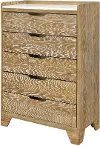 Harlyn Natural 5-Drawer Chest with Marble Gallery Top