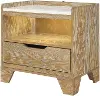 Harlyn Natural Marble Top Lit USB Nightstand