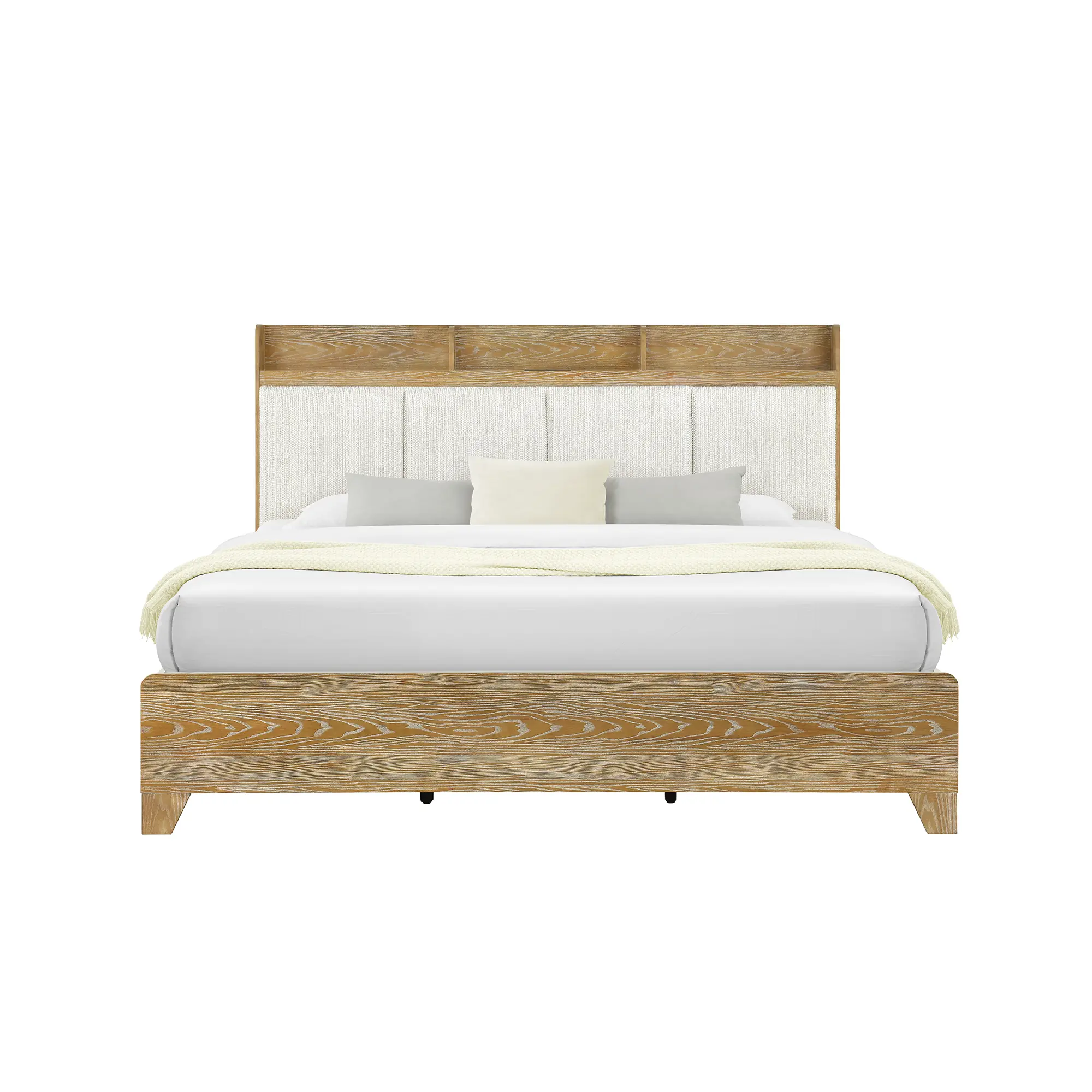 Harlyn Natural Upholstered Storage King Bed-4