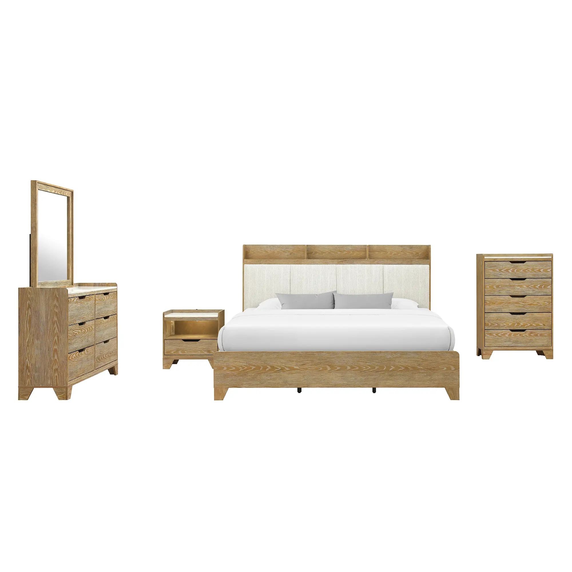 Harlyn Natural Upholstered Storage King Bed-7