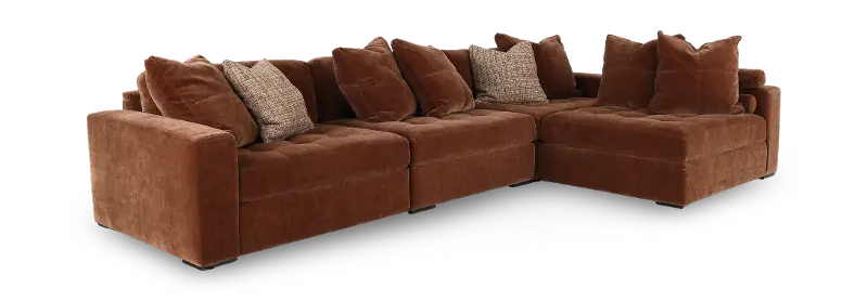 Noah Tobacco Brown 4-Piece Modular Sectional