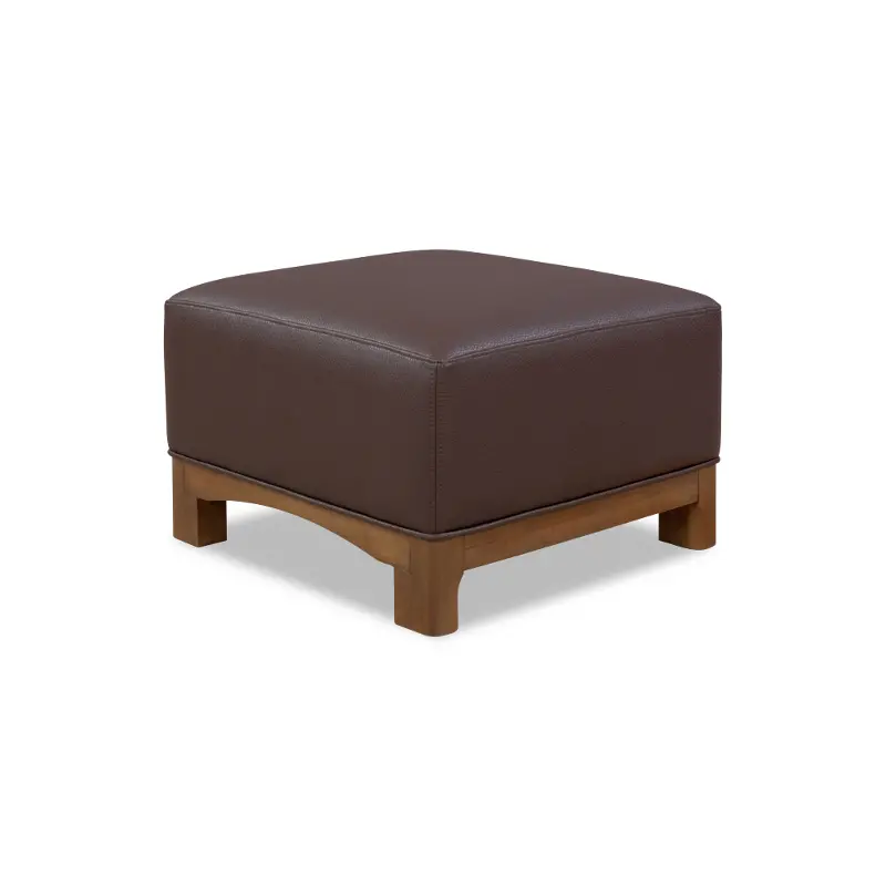 Arden Tavern Brown Upholstered Leather Ottoman