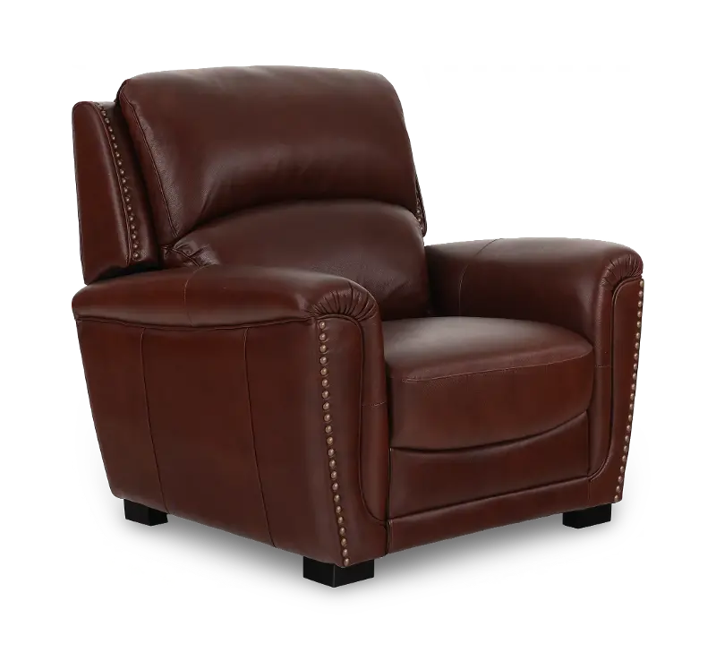 Edison Red Brown Leather Armchair
