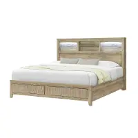 Wesley Natural Oak Queen Storage Bed