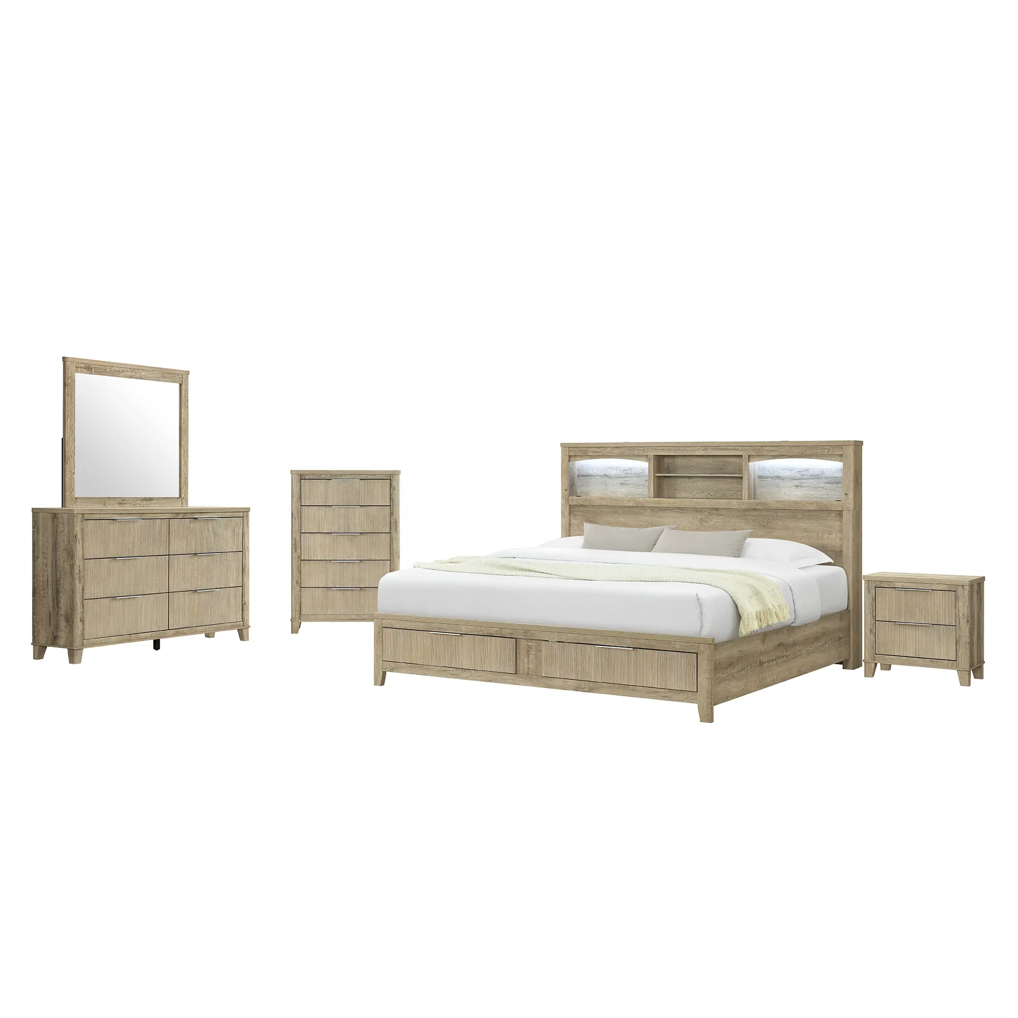 Wesley Natural Oak King Storage Bed-3