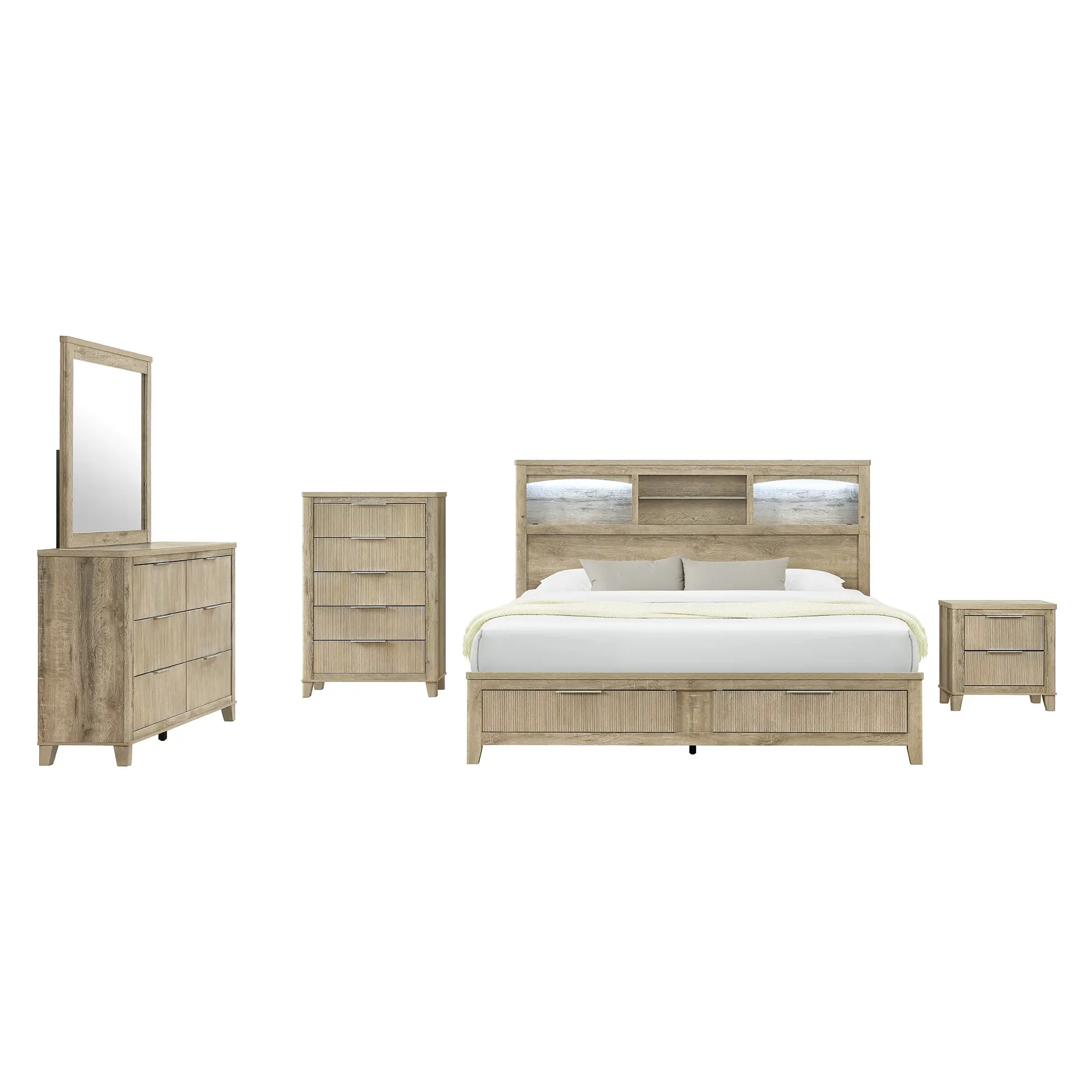 Wesley Natural Oak King Storage Bed-4