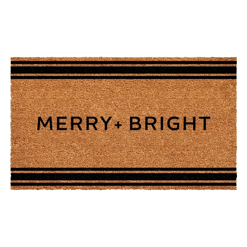French Stripe Merry + Bright Doormat 17