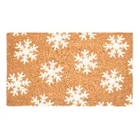 113742436 White Snowflakes Doormat