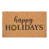 114841729 Happy Holidays Christmas Wreath Doormat