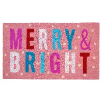 107561729 Pink Merry & Bright Doormat