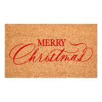 117232436 Red Christmas Calligraphy Doormat