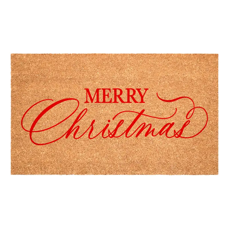 Red Christmas Calligraphy Doormat