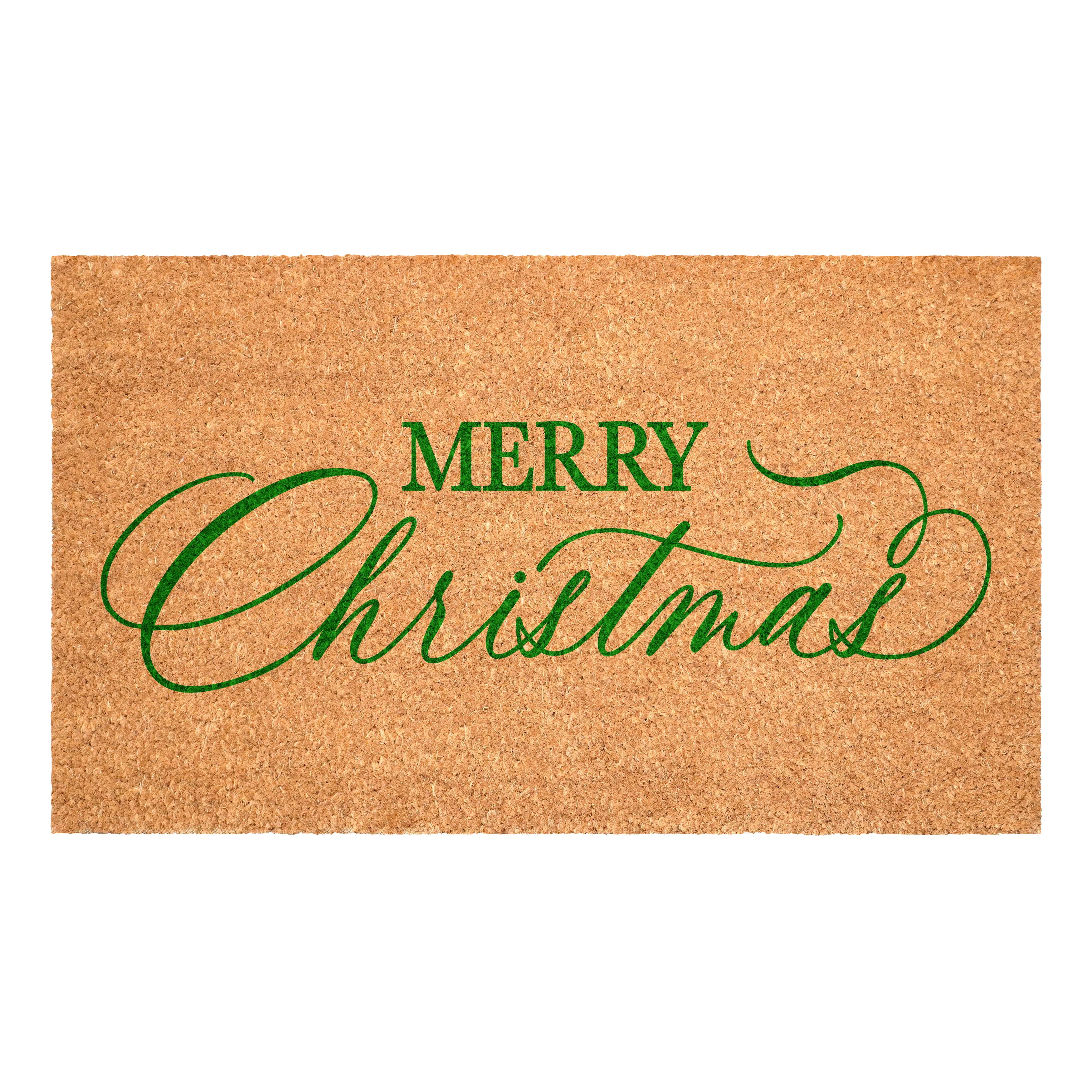 117242436 Green Christmas Calligraphy Doormat-1