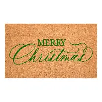 117242436 Green Christmas Calligraphy Doormat