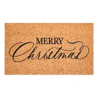 117252436 Black Christmas Calligraphy Doormat